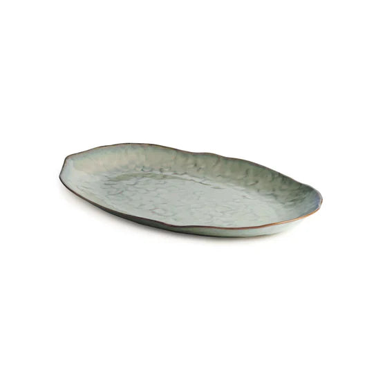 Simon Pearce Burlington Oval Platter in moss-glen