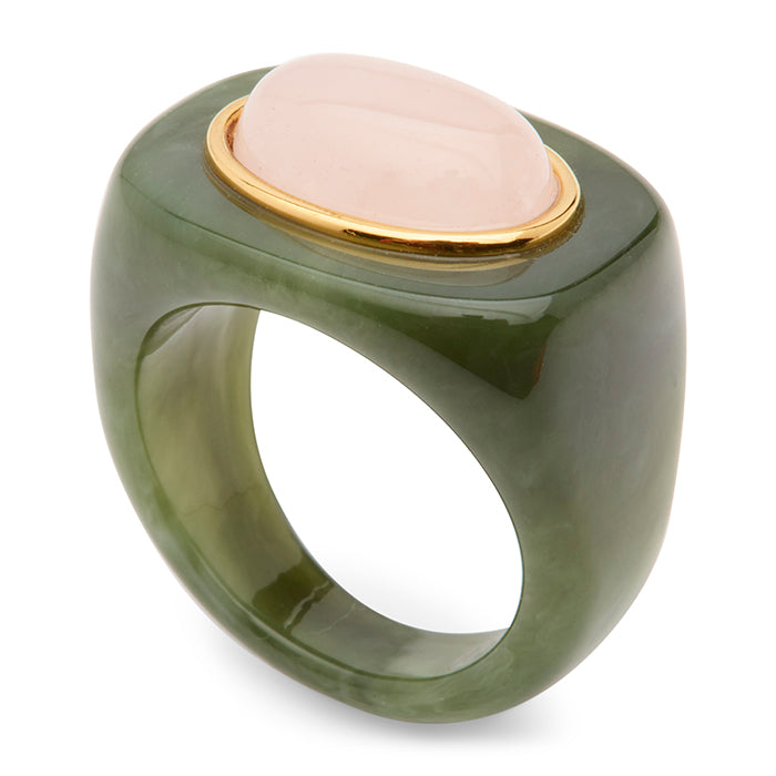 Oval Stone Rectangle Resin Ring | Lucas Jack