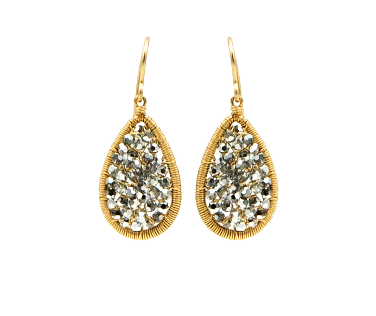 Dana Kellin Silver Hematite Teardrop Earrings