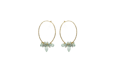 Dana Kellin Aquamarine & Fresh Water Pearl Earring