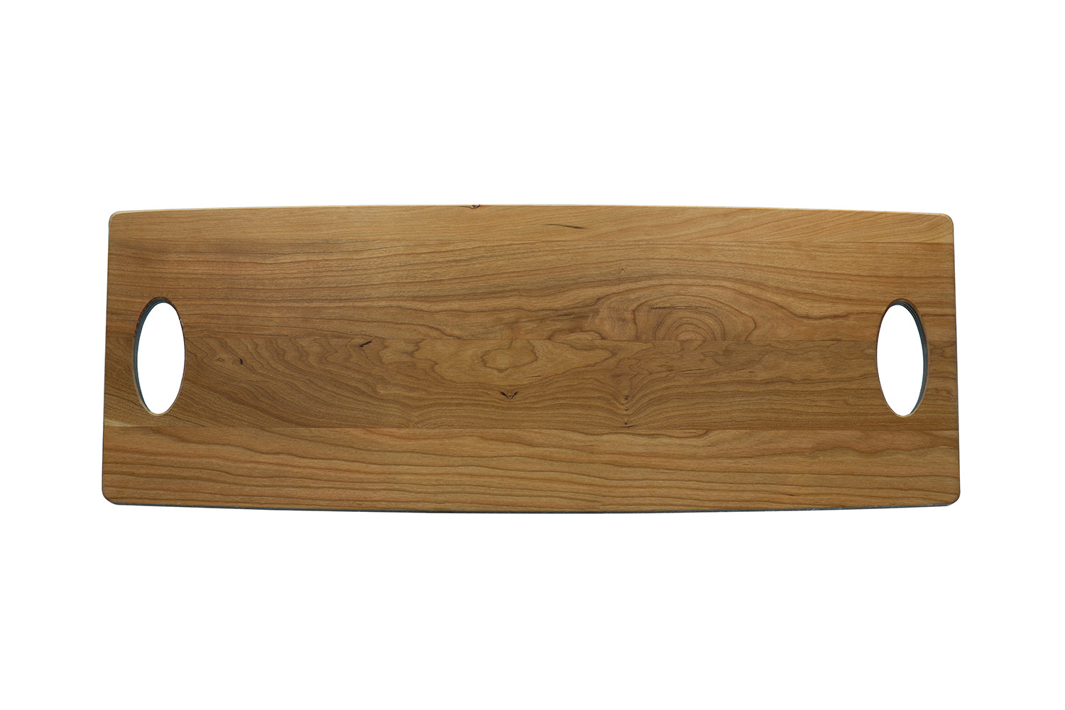 JK Adams handcrafted cherry serving board with blackened edges.