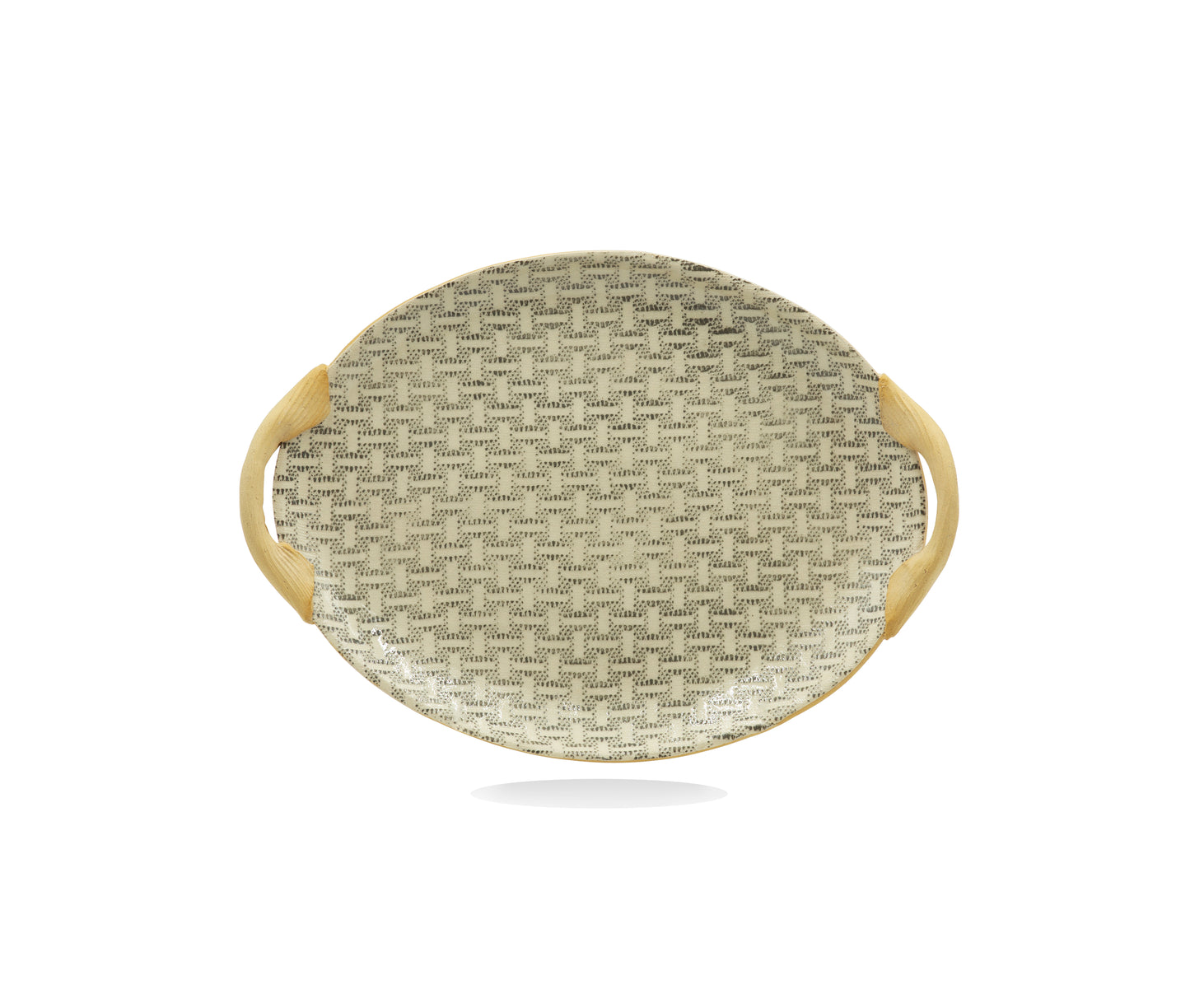 Handcrafted Terrafirma oval stoneware platter with handles
