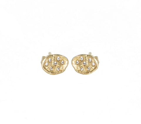 Large Pave Flake Post Earring