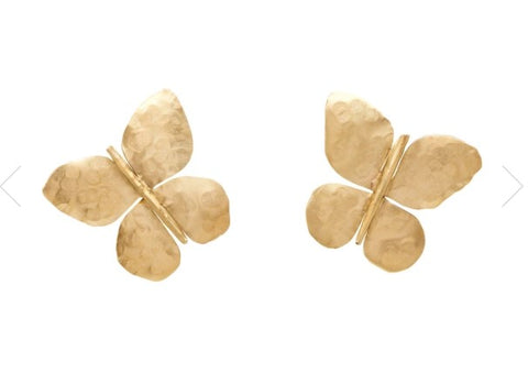 Large Bronze Butterfly Earrings