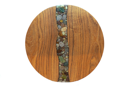 Riverstone and Mesquite Lazy Susan