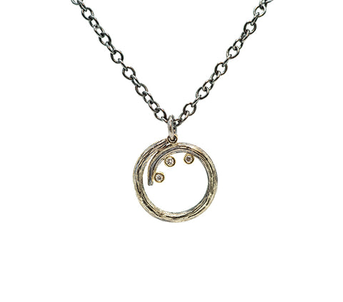 Jacob Keleher Jewelry Swirl Necklace with diamonds