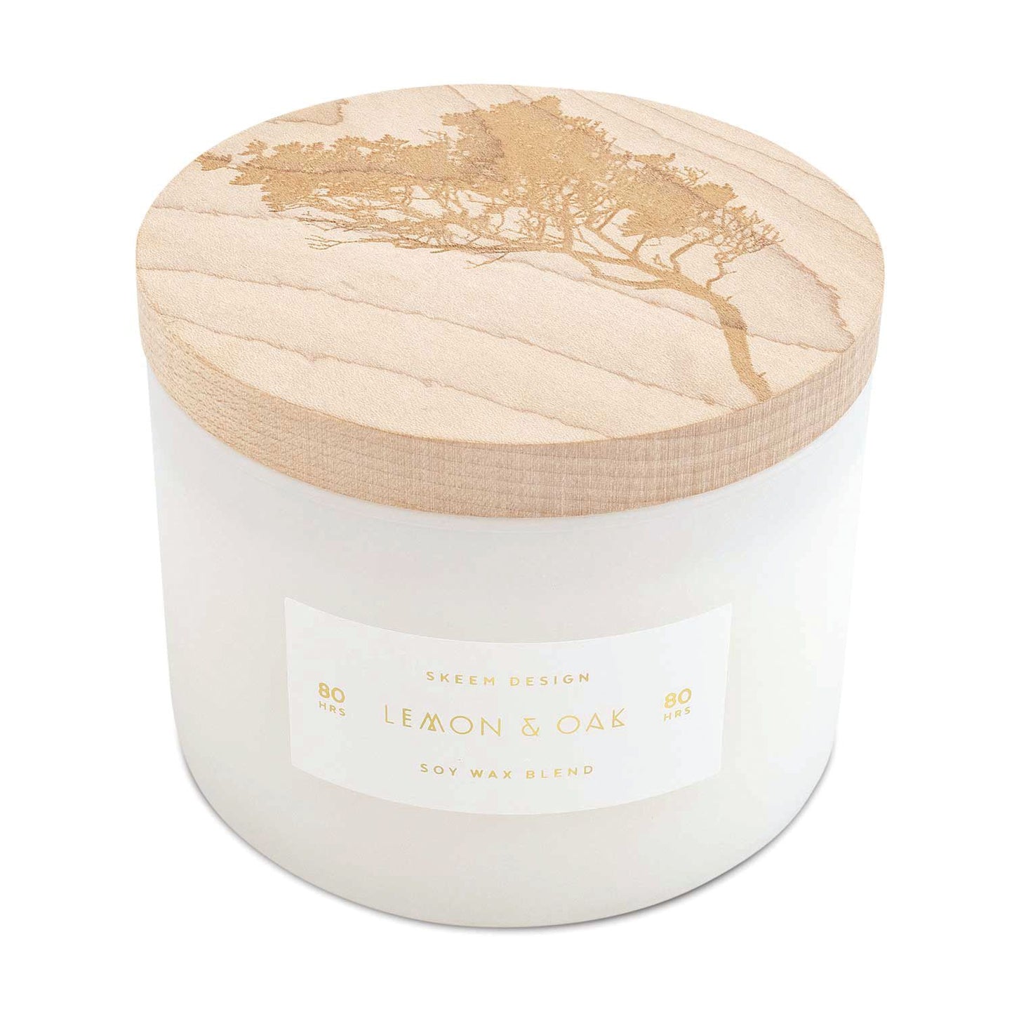 Skeem Desgn Block Triple Wick Candle Lemon & Oak