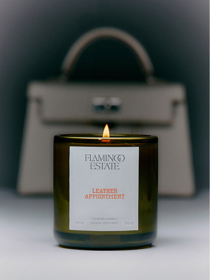 Leather Appointment Scented Candle | Flamingo Estate