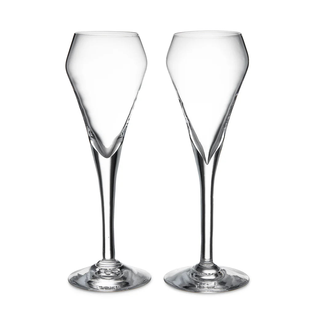 Simon Pearce Vintner Flute Set of 2 Glasses