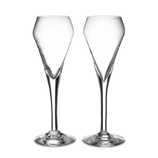 Simon Pearce Vintner Flute Set of 2 Glasses