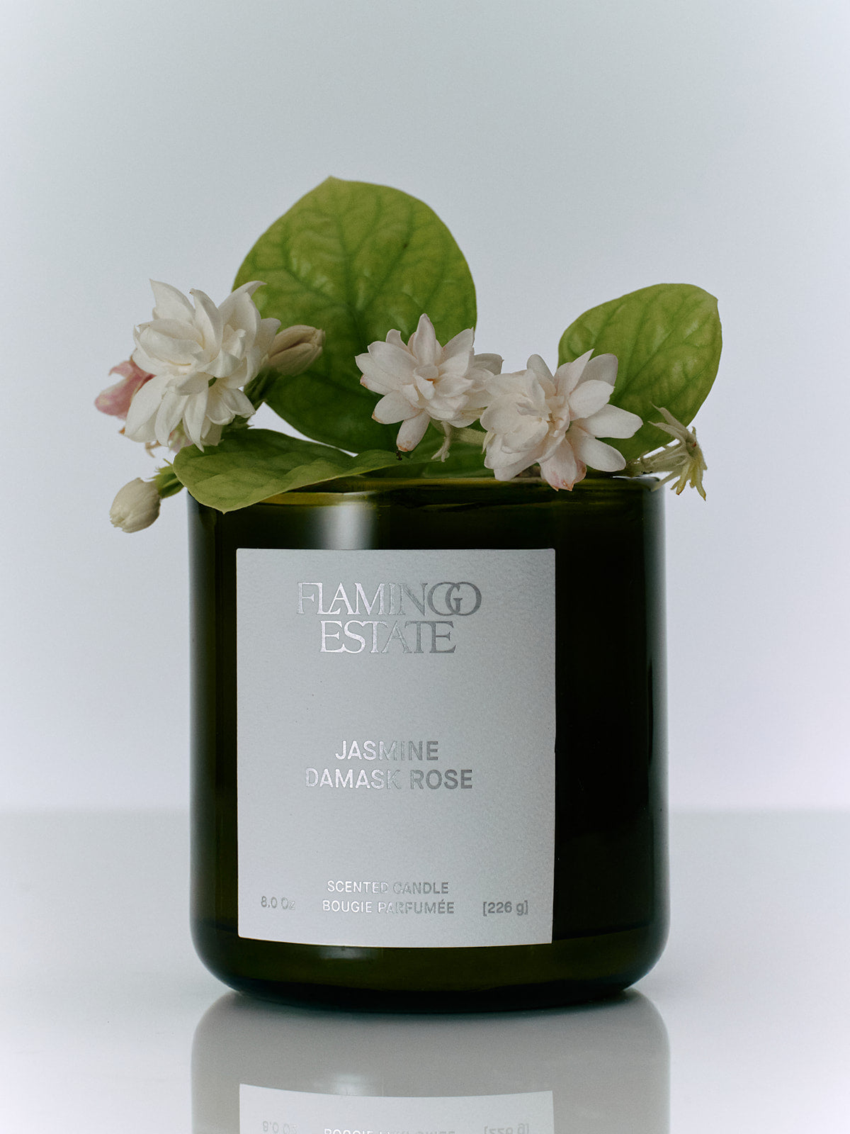 Jasmine Damask Rose Scented Candle | Flamingo Estate