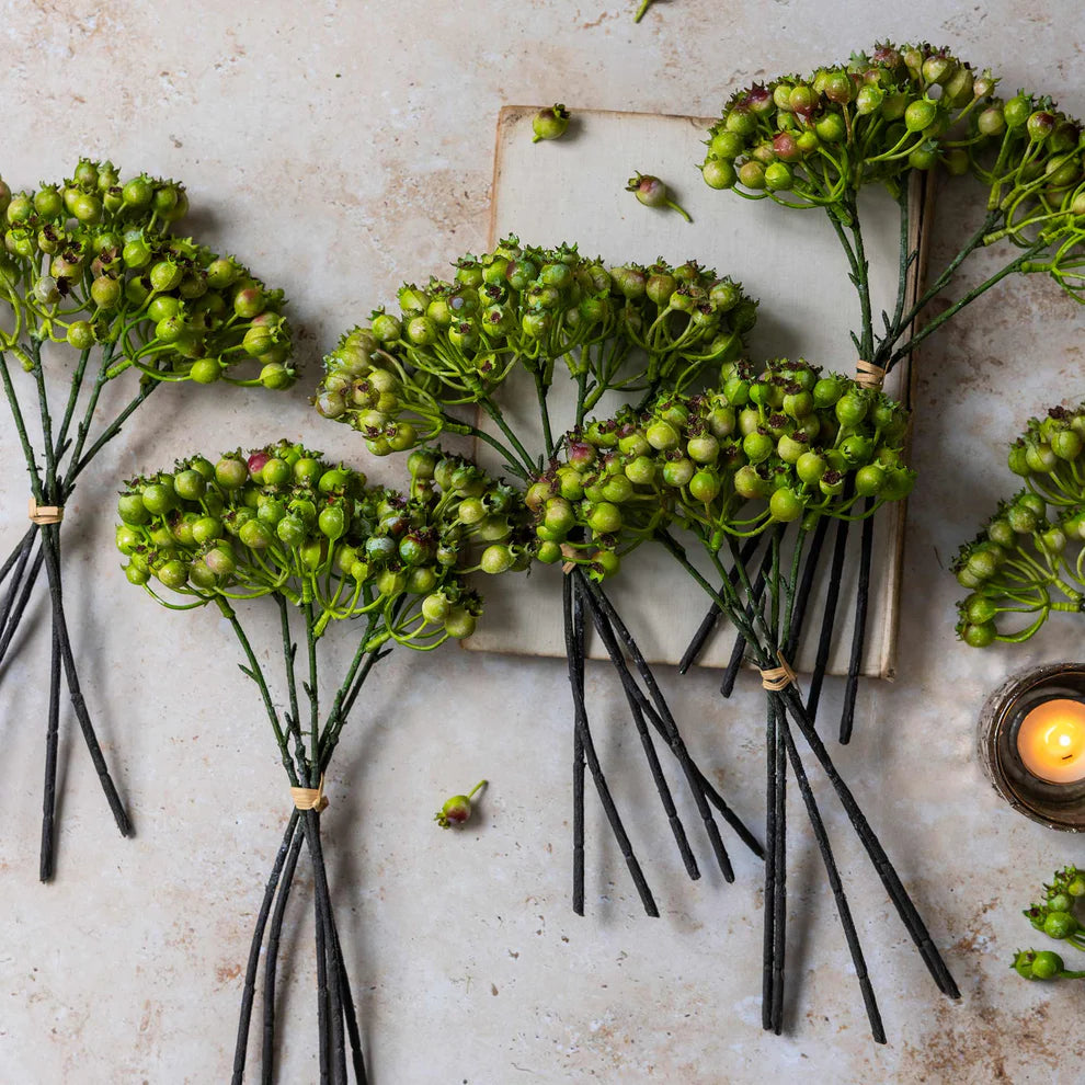 Artificial Rosehip Bunch Olive | Abigail Ahearn