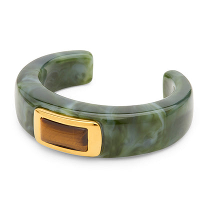 Rectangle Stone Resin Bangle | Lucas Jack