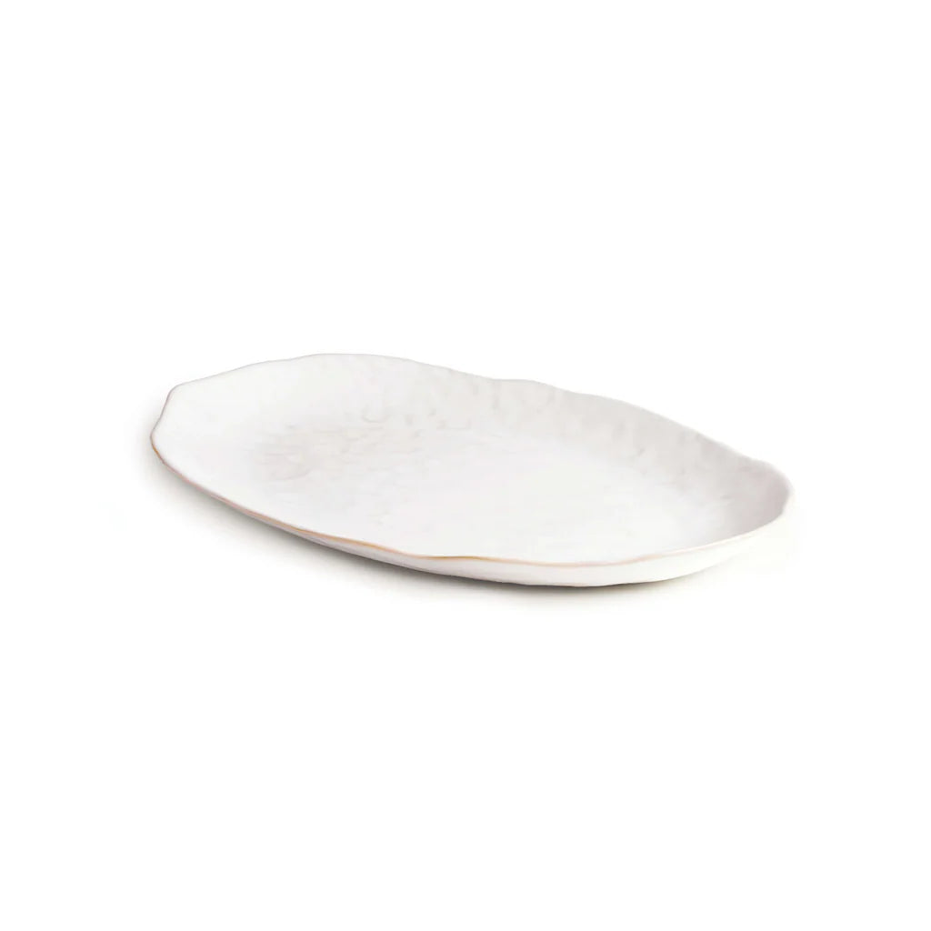 Simon Pearce Burlington Oval Platter in cloud