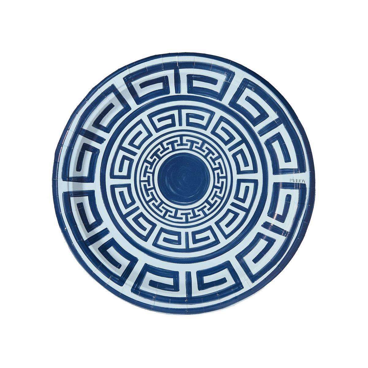 Navy Greek Key Dinner Plate Pack