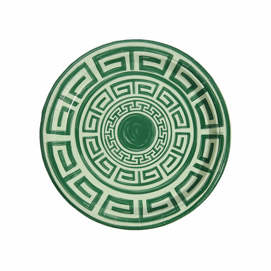 Sage Greek Key Dinner Plate Pack