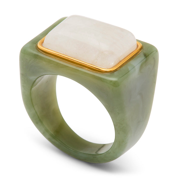 Rectangle Stone Resin Ring | Lucas Jack