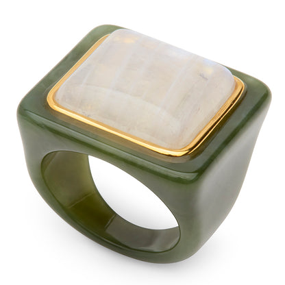 Square Stone Resin Ring | Lucas Jack