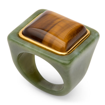 Square Stone Resin Ring | Lucas Jack