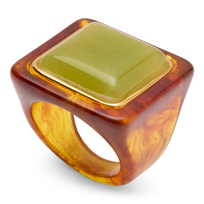 Square Stone Resin Ring | Lucas Jack