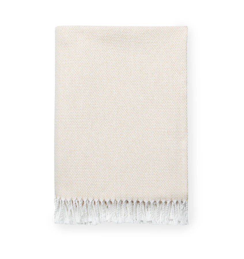 Brushed Cotton Basket Weave Terzo Throw Blanket | Sferra