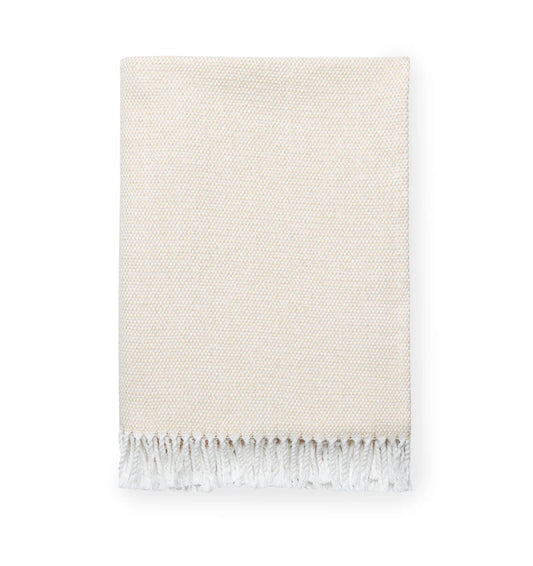 Brushed Cotton Basket Weave Terzo Throw Blanket | Sferra