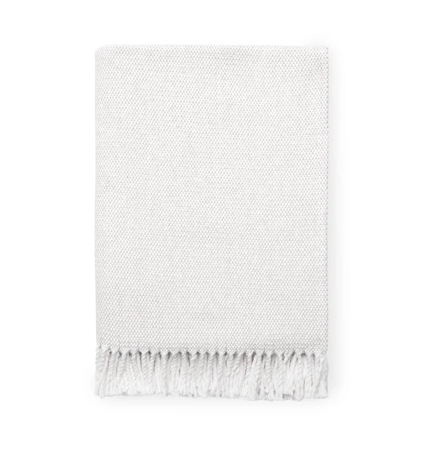 Brushed Cotton Basket Weave Terzo Throw Blanket | Sferra
