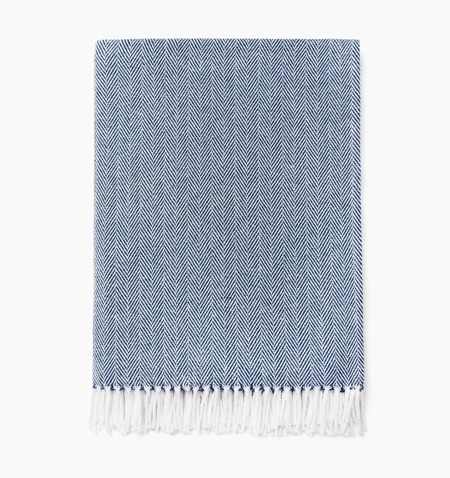 Herringbone Cotton Celine Throw Blanket | Sferra
