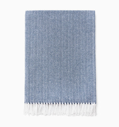 Herringbone Cotton Celine Throw Blanket | Sferra