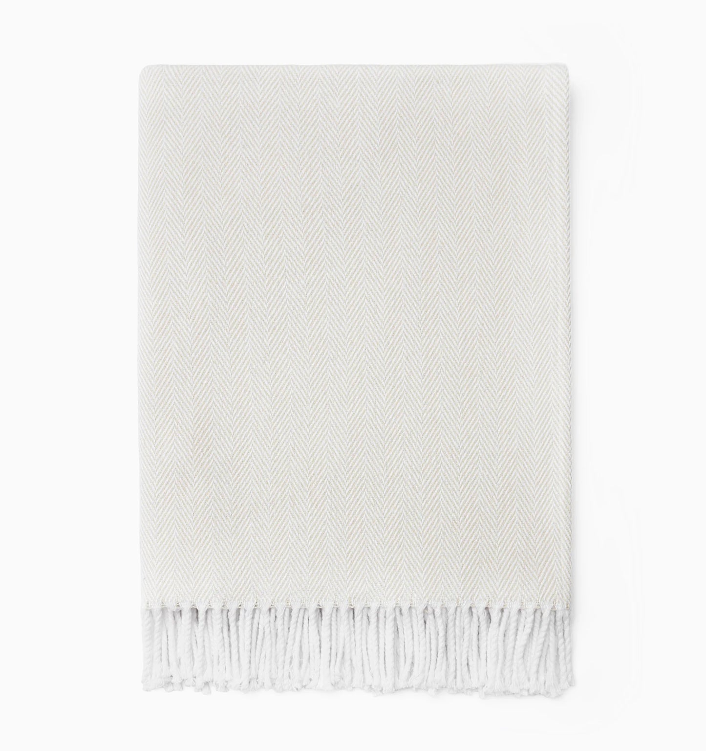 Herringbone Cotton Celine Throw Blanket | Sferra