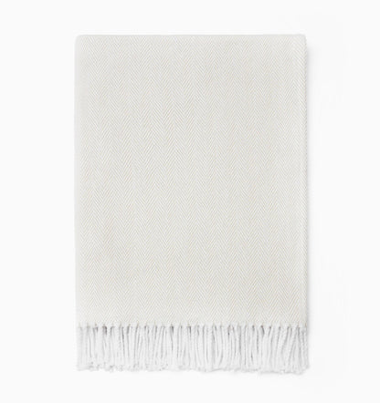 Herringbone Cotton Celine Throw Blanket | Sferra