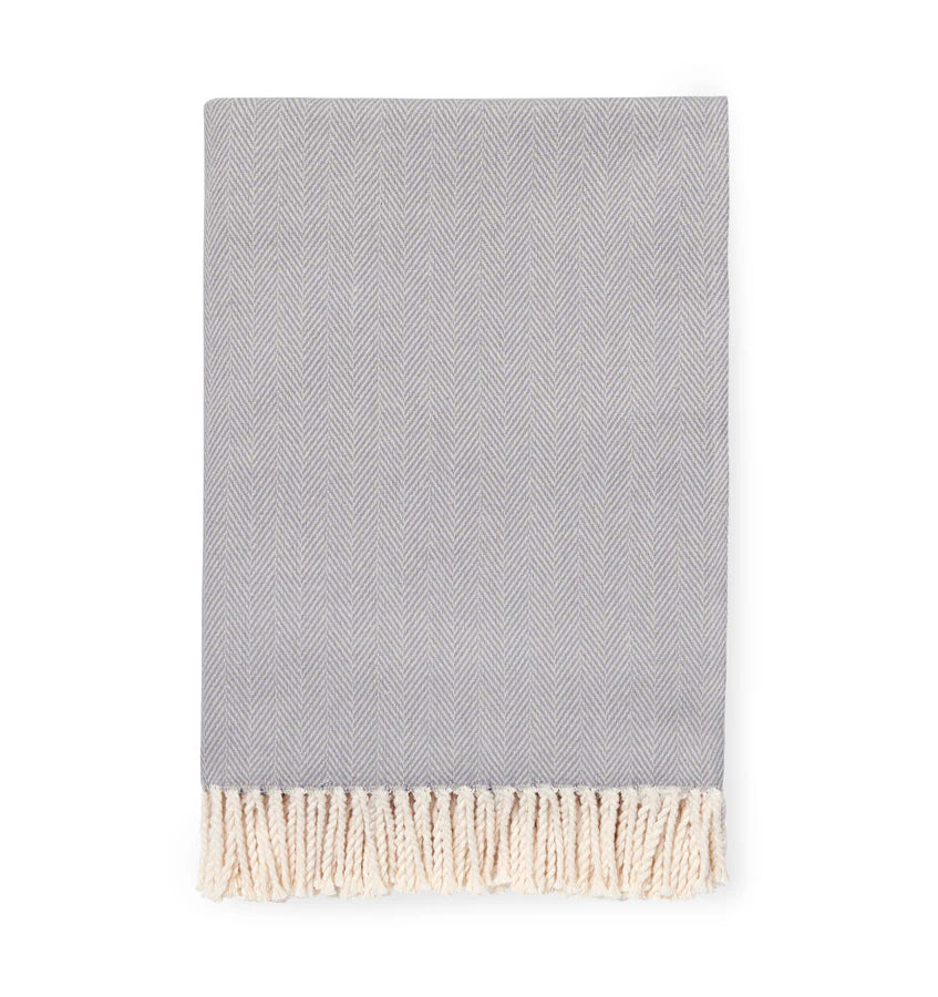Herringbone Cotton Celine Throw Blanket | Sferra