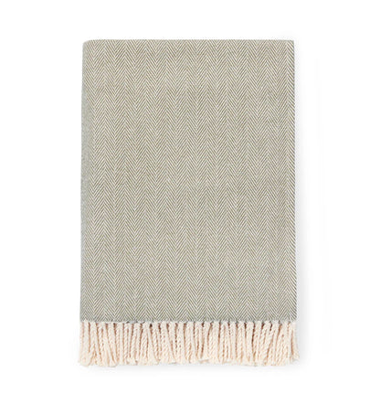 Herringbone Cotton Celine Throw Blanket | Sferra