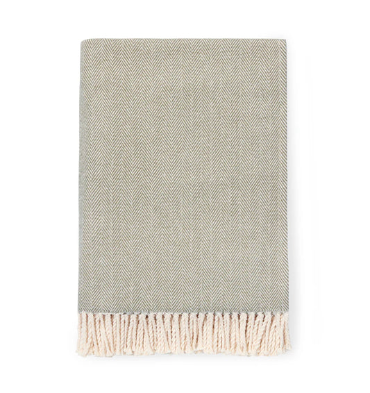 Herringbone Cotton Celine Throw Blanket | Sferra