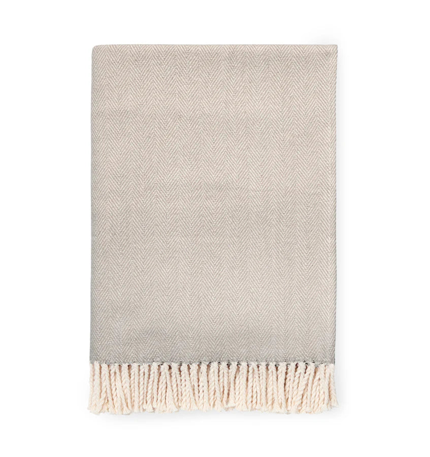 Herringbone Cotton Celine Throw Blanket | Sferra