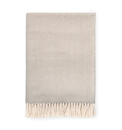 Herringbone Cotton Celine Throw Blanket | Sferra