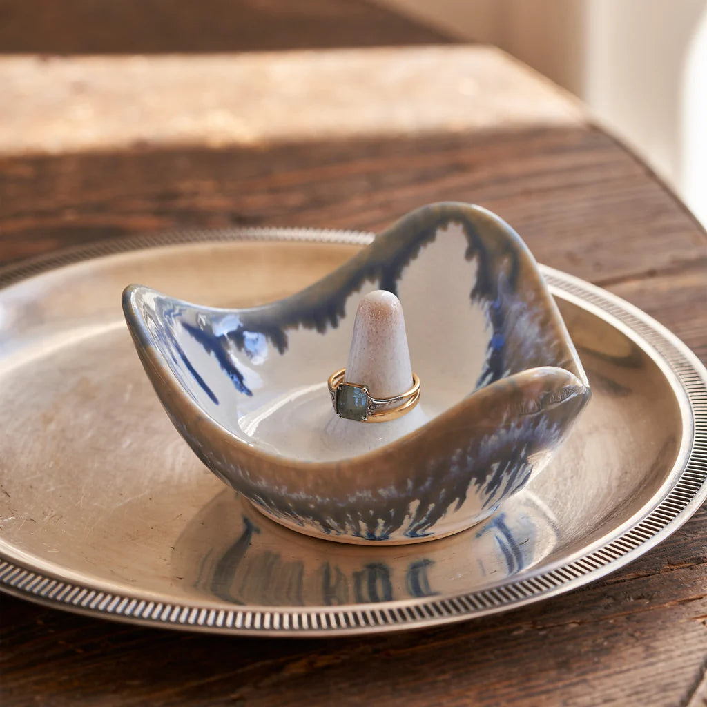 Simon Pearce Pottery Ring Holder in Bluff