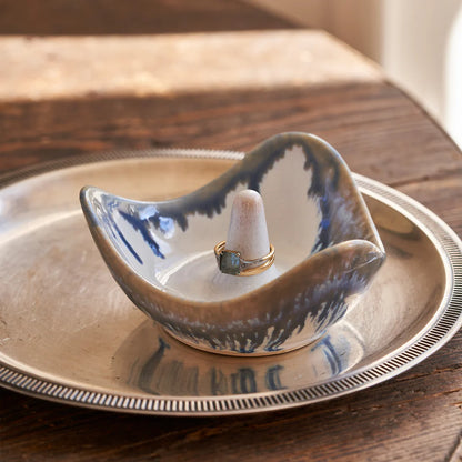 Simon Pearce Pottery Ring Holder in Bluff