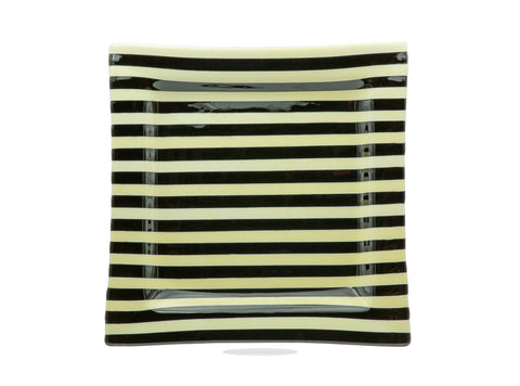 Tuxedo Stripe Square Beveled Tray