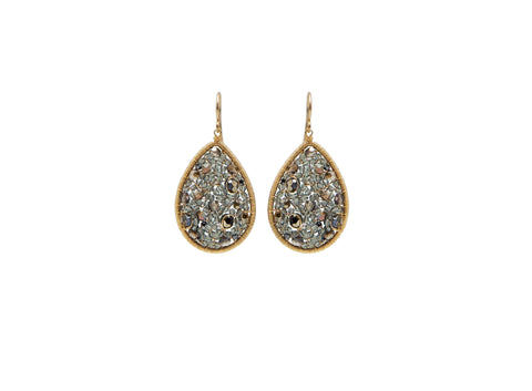 Dana Kellin Neutral Brown Diamond Teardrop Earrings