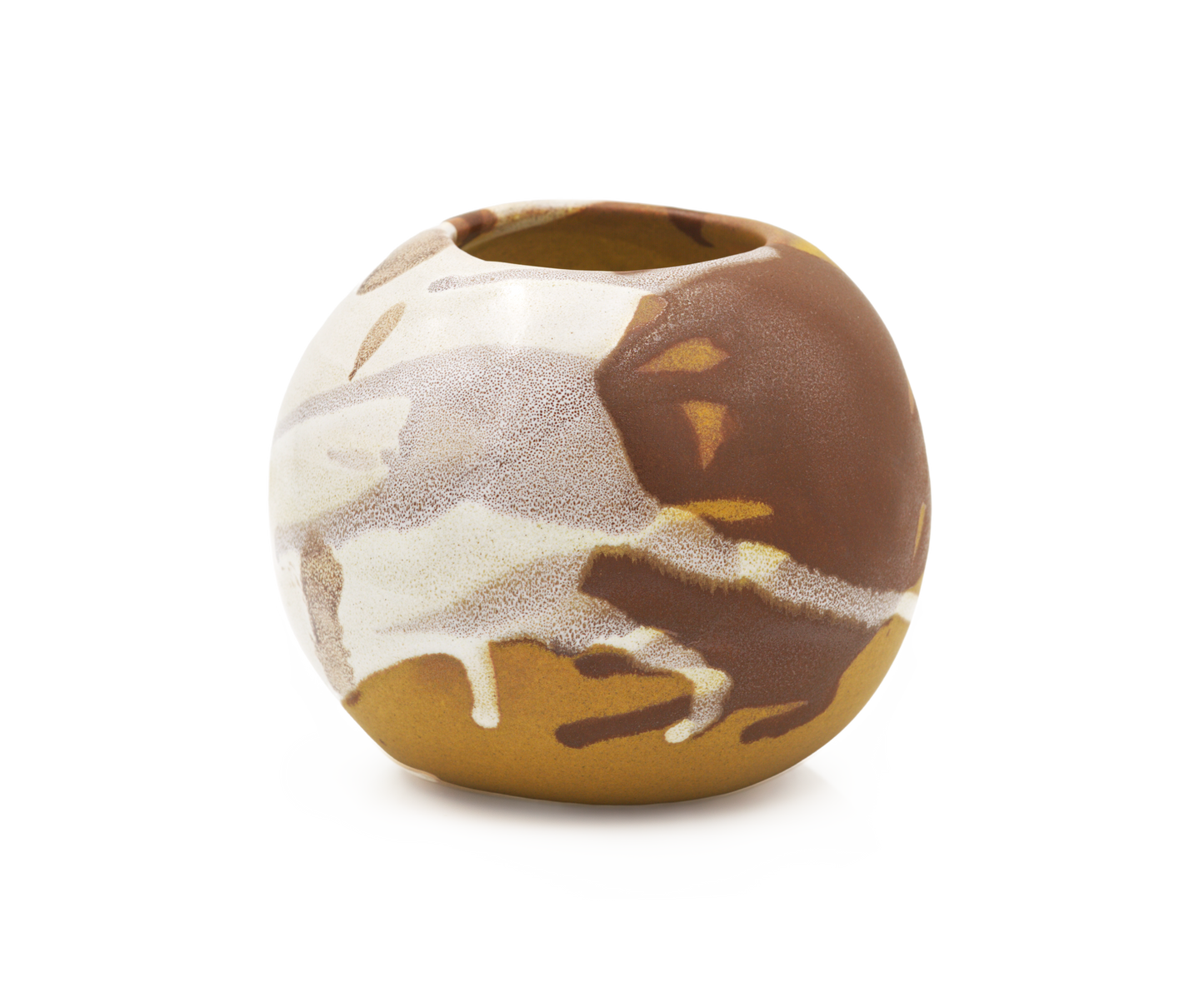 Ochre Marble Sphere Vase