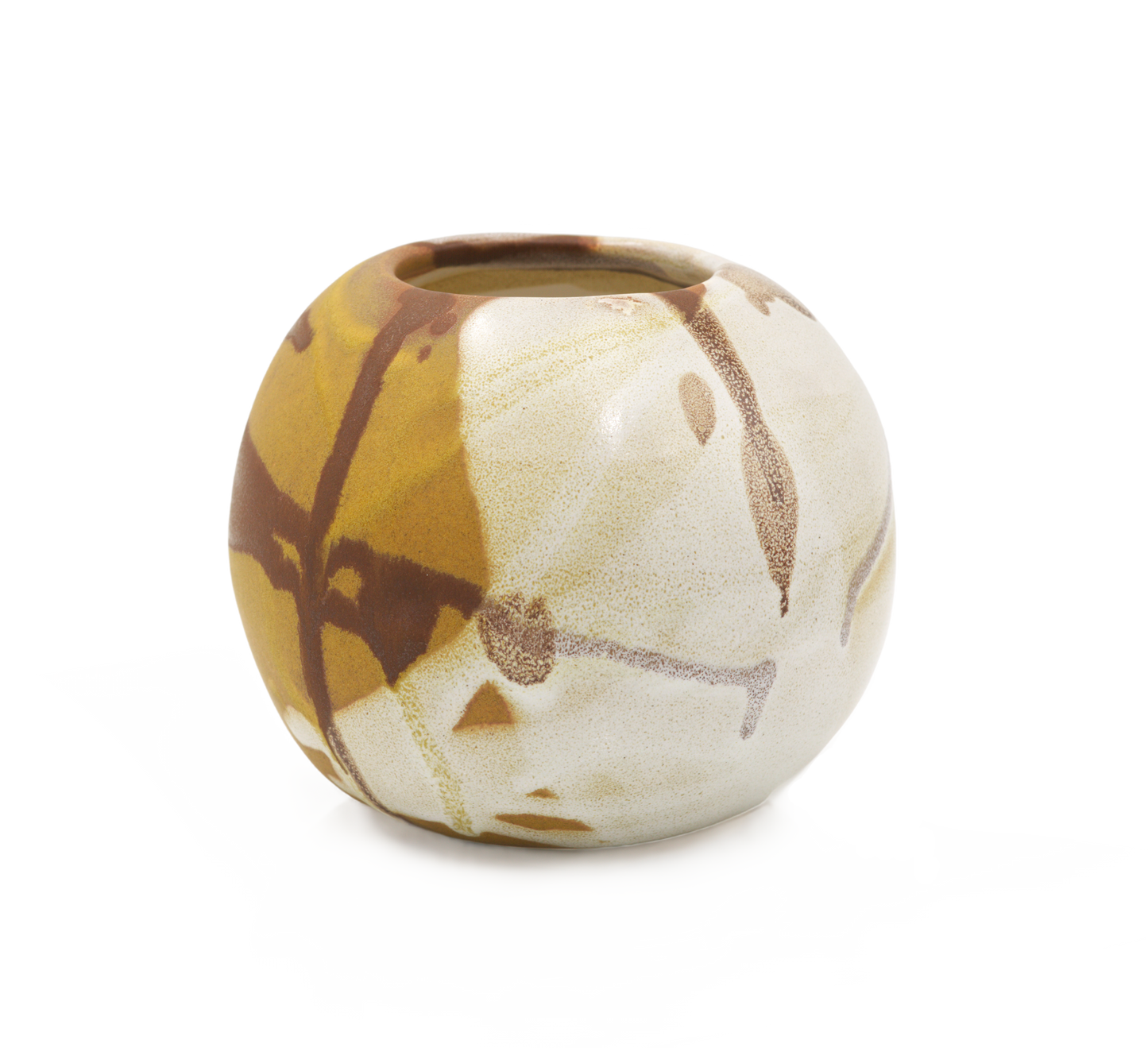 Ochre Marble Sphere Vase