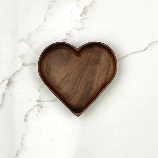 Walnut Wood Heart Heart Tray | JBrody & Co