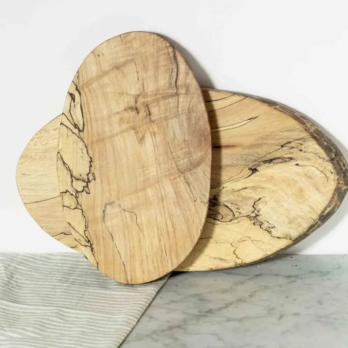 Spalted Maple Oval Wooden Cutting Board | Spencer Peterman