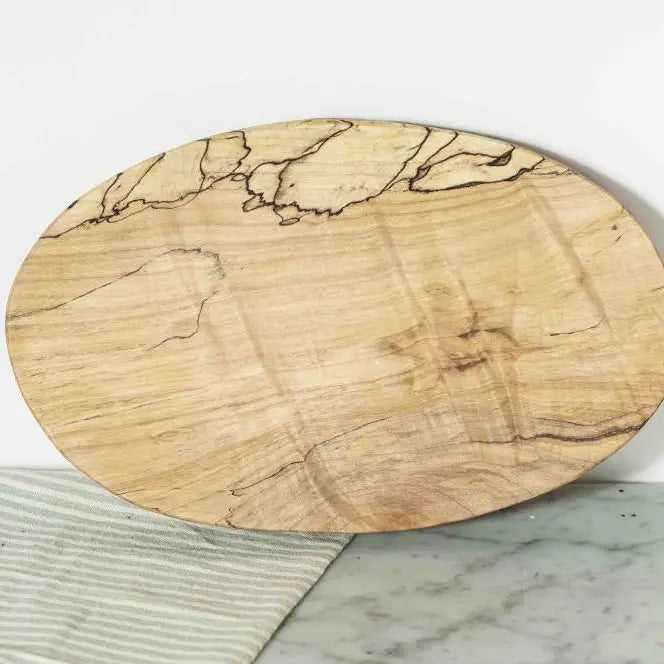 Spalted Maple Oval Wooden Cutting Board | Spencer Peterman