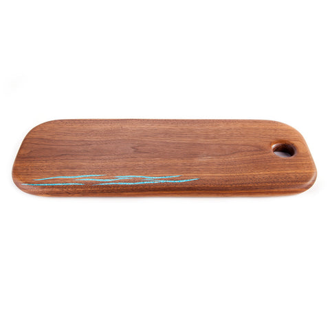 Treestump Mesquite and Turquoise Serving Board
