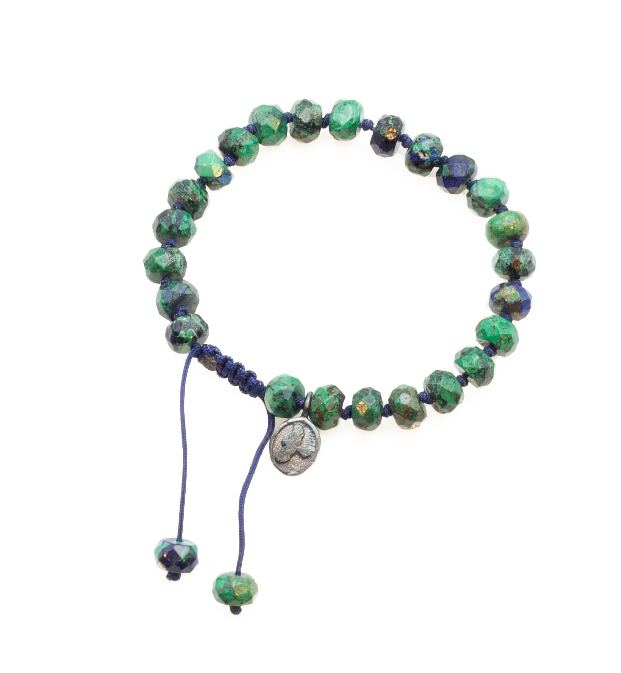 Exceptional AAA Grade 8/9/10mm Azurite Crystal Bracelet - Deep Blue Azure- Malachite, Natural Round Beads