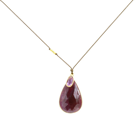 Margaret Solow Ruby & Pink Tourmaline Necklace