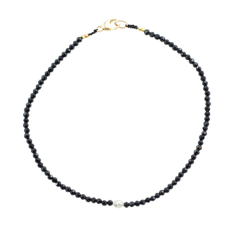 Margaret Solow Black Onyx & Grey Diamond Bracelet