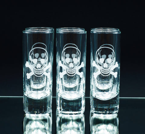 Rolf Glass Skull & Bones Shot Glass